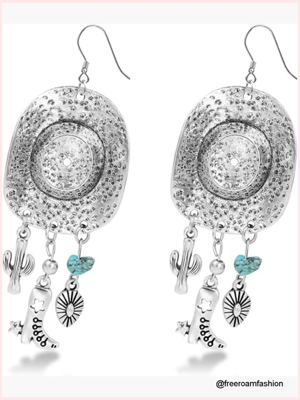 Patriotic Cowgirl Drop Earrings for Women, Lightweight